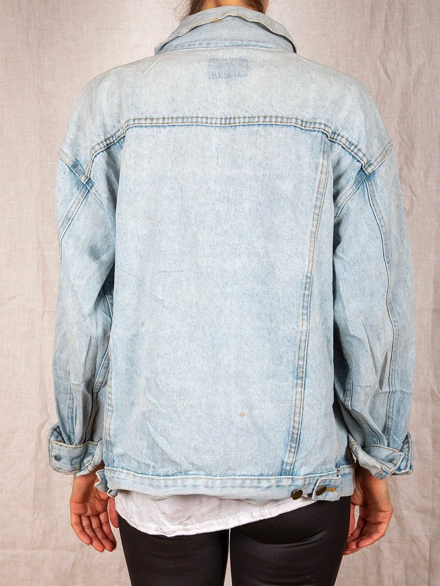 1980s - 90s Long Light Wash Denim Jacket