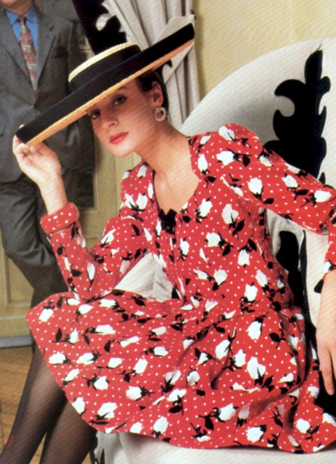 1988 S/S Floral Dot Full Skirt