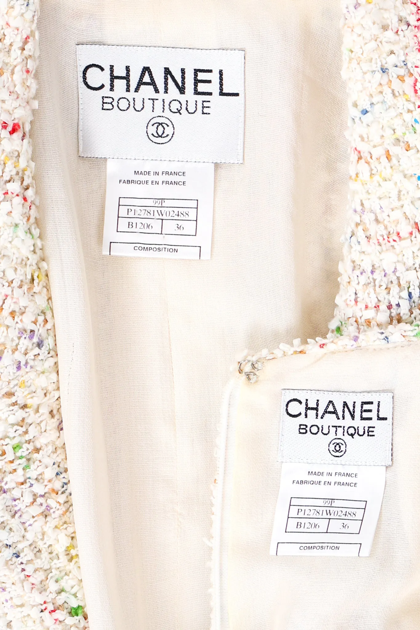 1999 S/S Rainbow Bouclé Jacket & Skirt Set