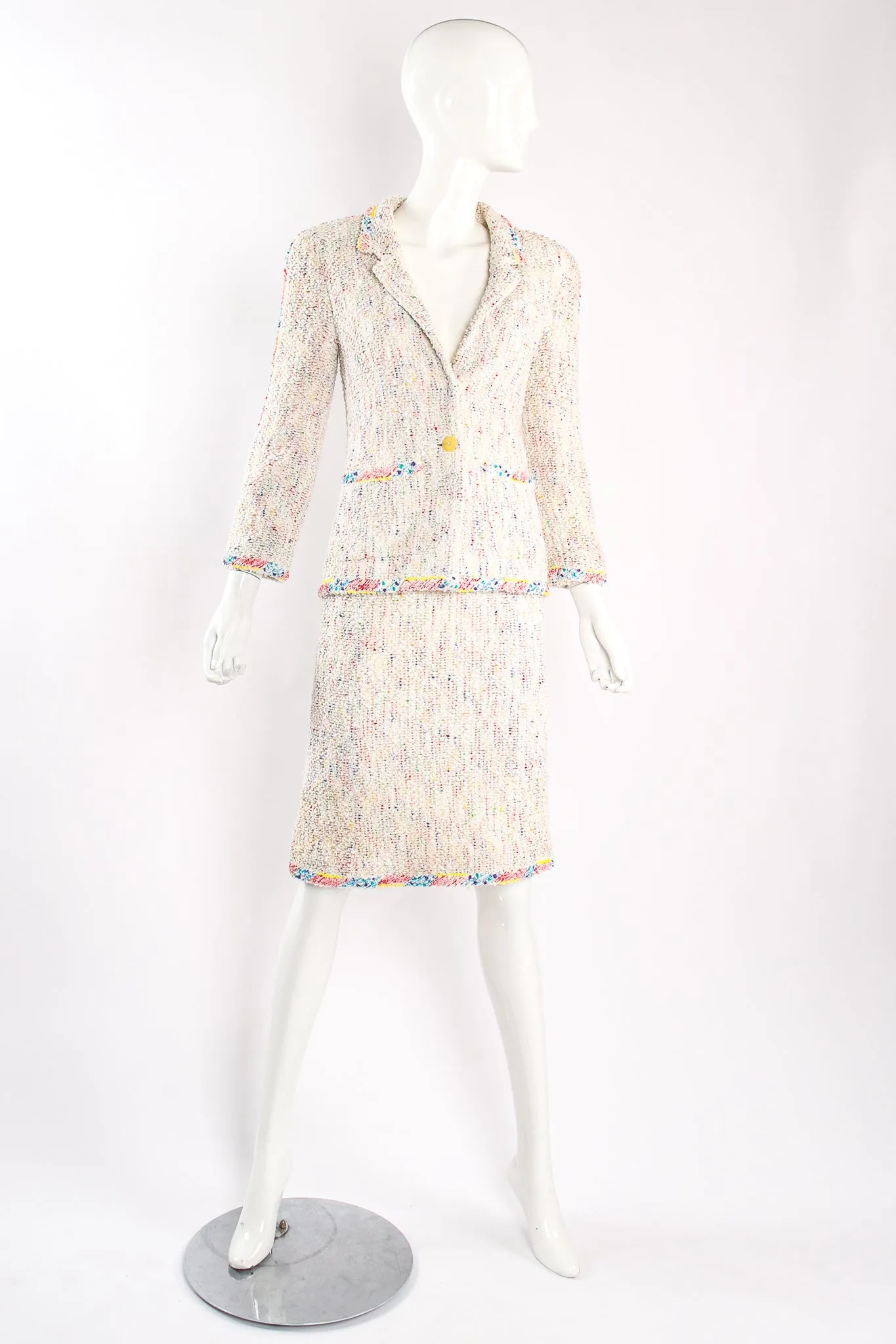 1999 S/S Rainbow Bouclé Jacket & Skirt Set