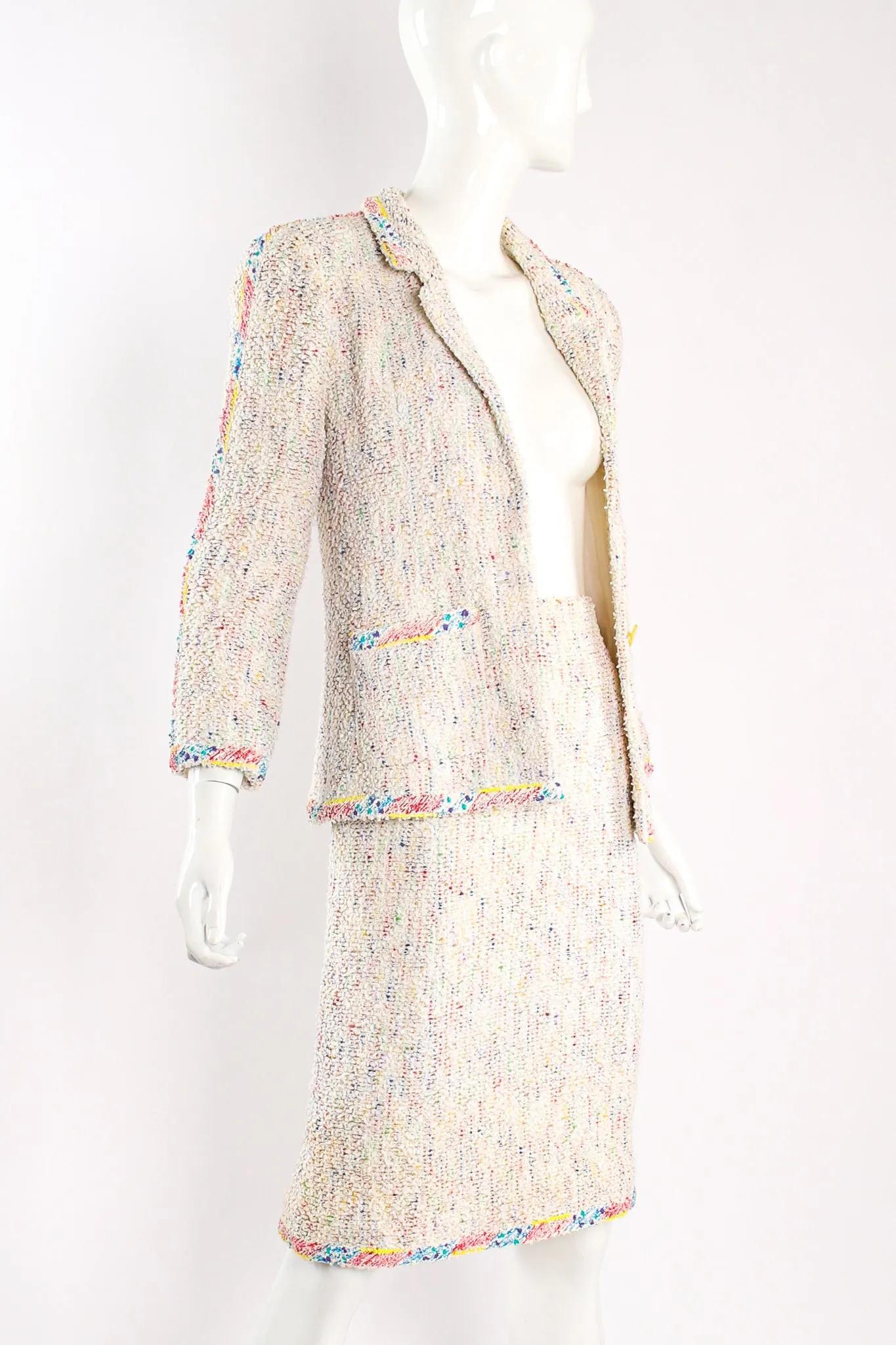 1999 S/S Rainbow Bouclé Jacket & Skirt Set