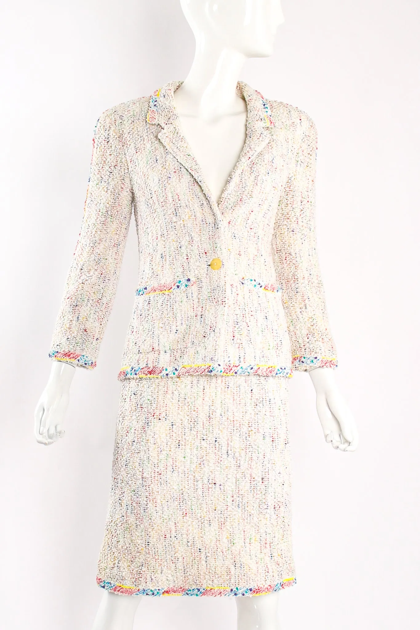 1999 S/S Rainbow Bouclé Jacket & Skirt Set