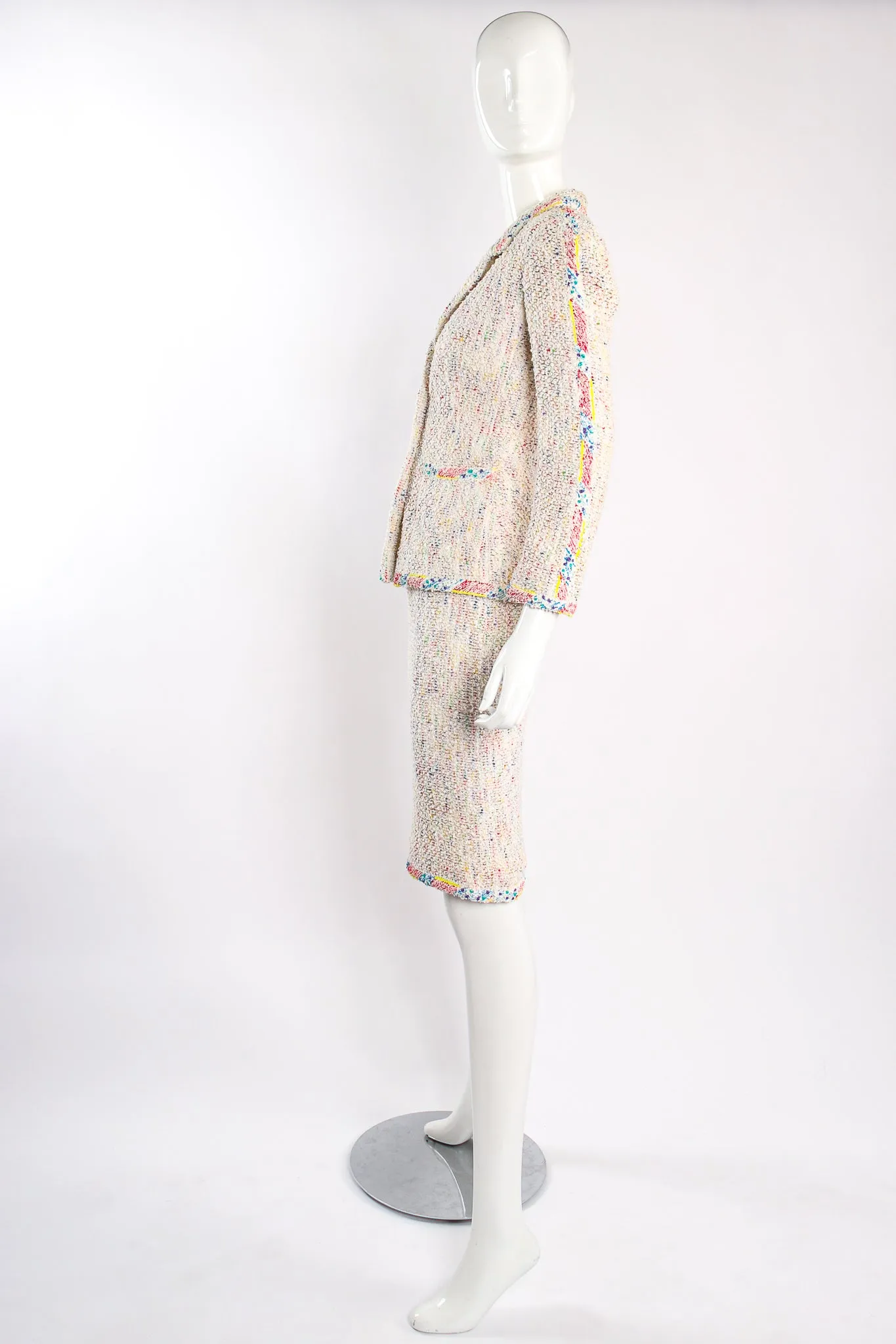 1999 S/S Rainbow Bouclé Jacket & Skirt Set