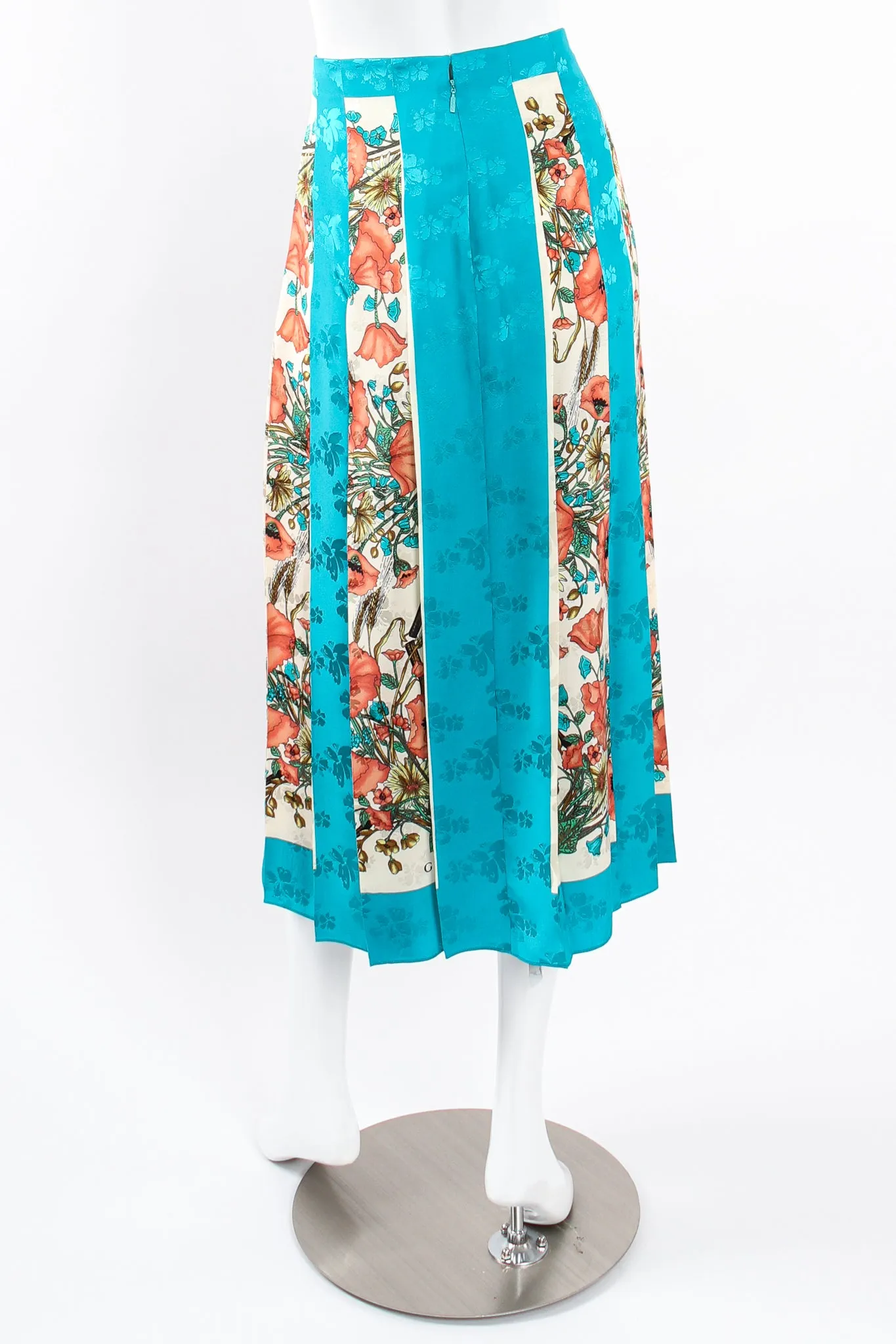 2019 Resort Poppy Print Silk Scarf Skirt