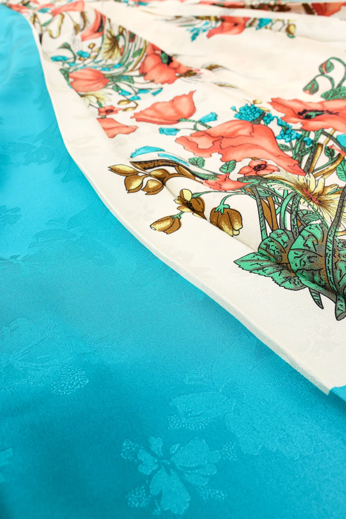 2019 Resort Poppy Print Silk Scarf Skirt