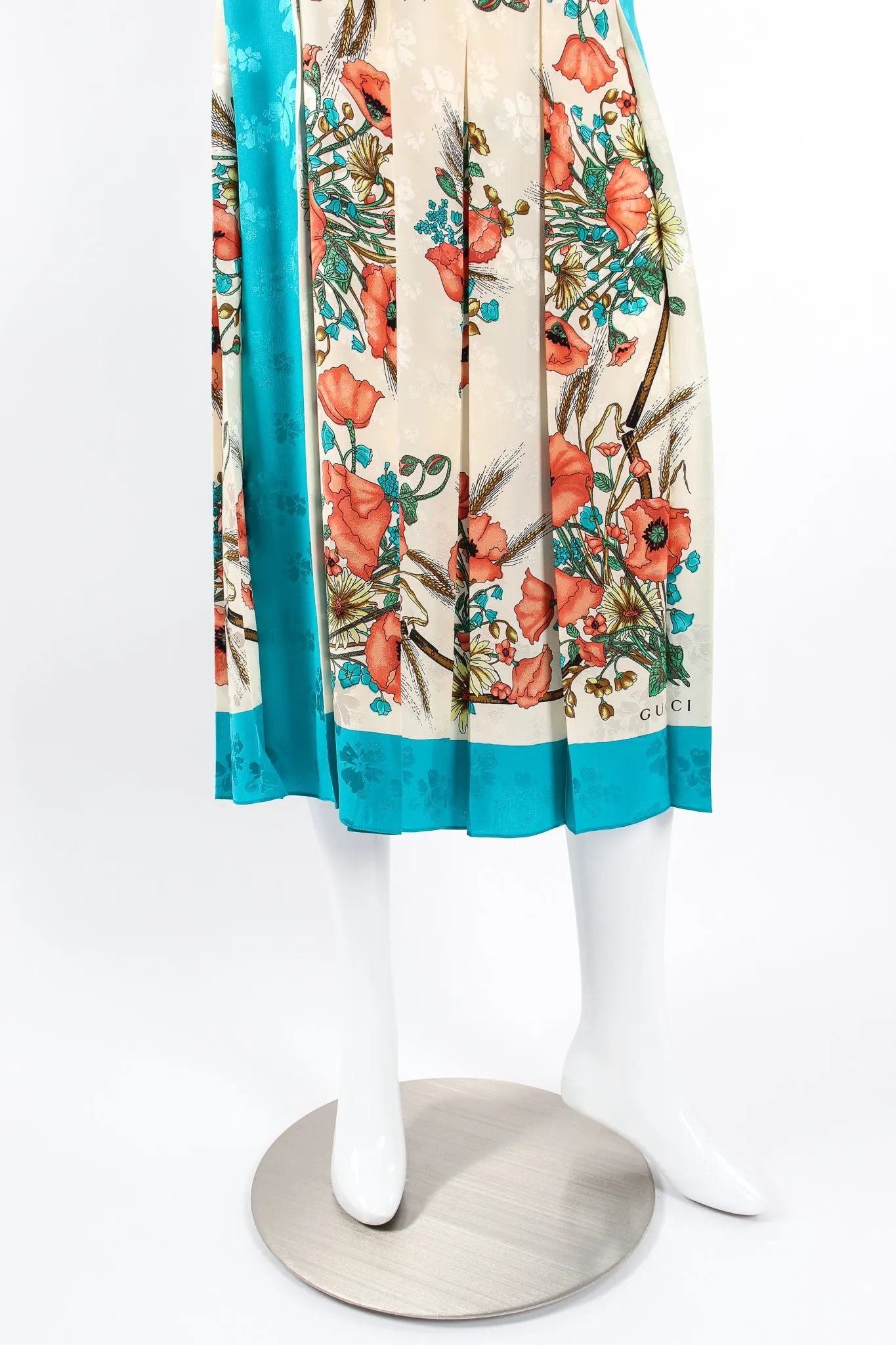 2019 Resort Poppy Print Silk Scarf Skirt