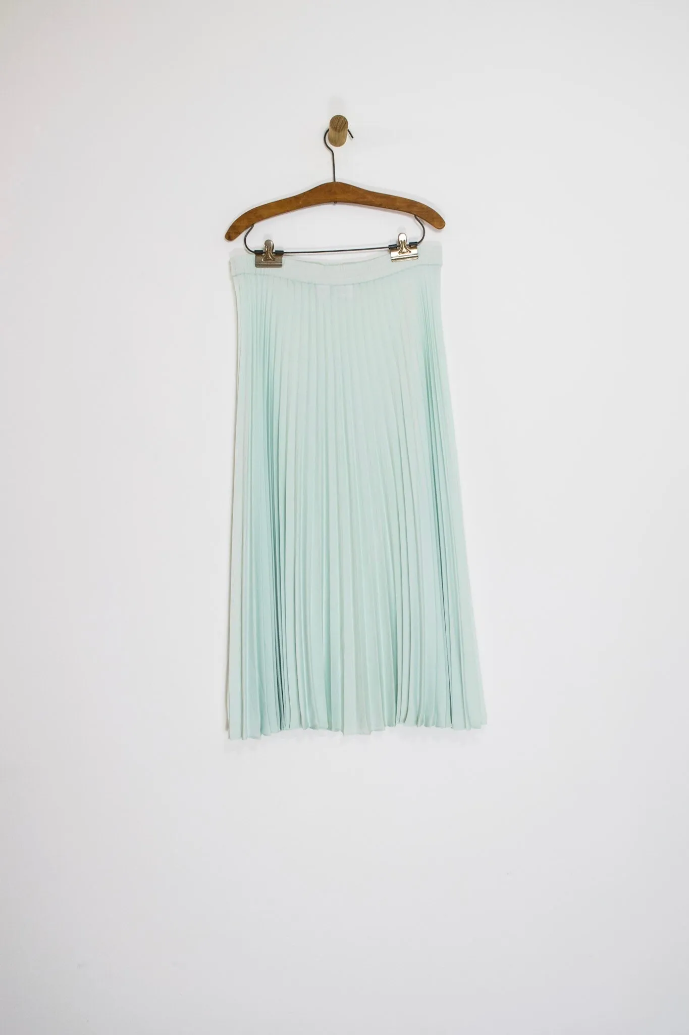 90’s MINT PLEATED MIDI SKIRT / LARGE