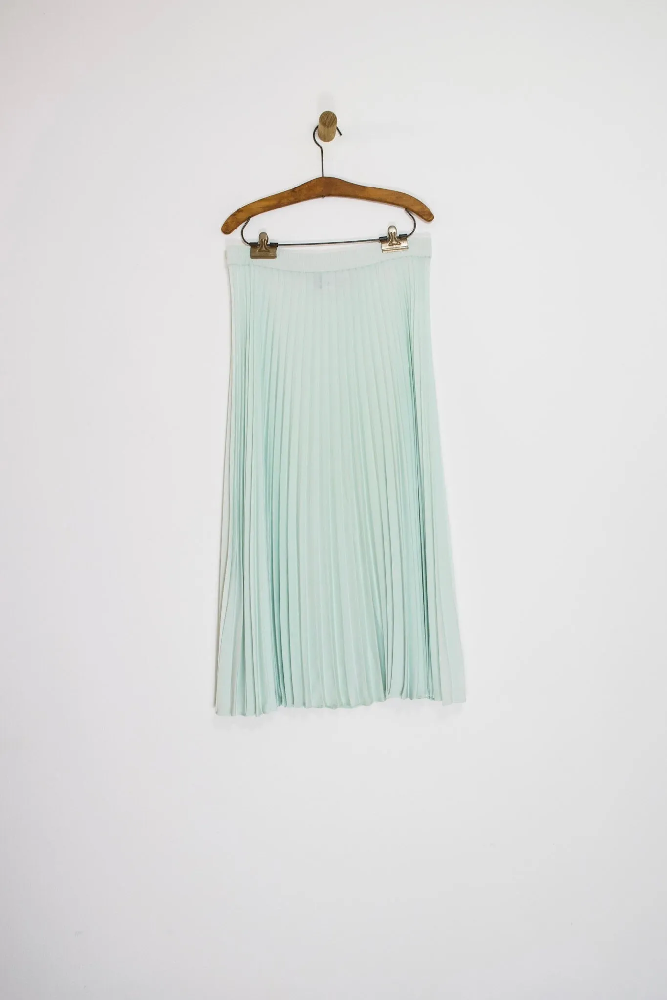90’s MINT PLEATED MIDI SKIRT / LARGE