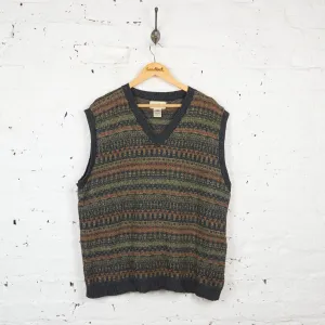 90s Pattern Knit Tank Top - Grey - XL