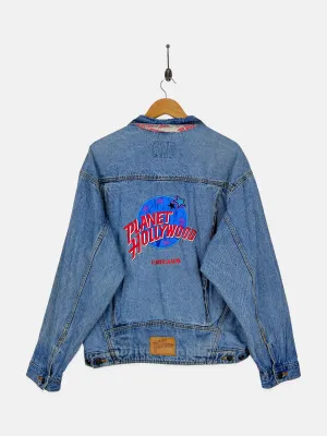 90's Planet Hollywood Chicago Embroidered Vintage Denim Jacket Size M
