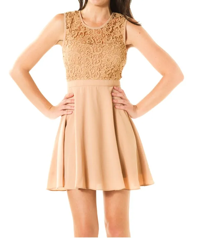 A-line Crocheted Top A-line Dress