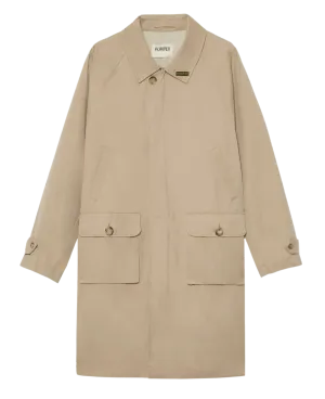 Abrigo POMPEII Sand Cotton Mac Coat