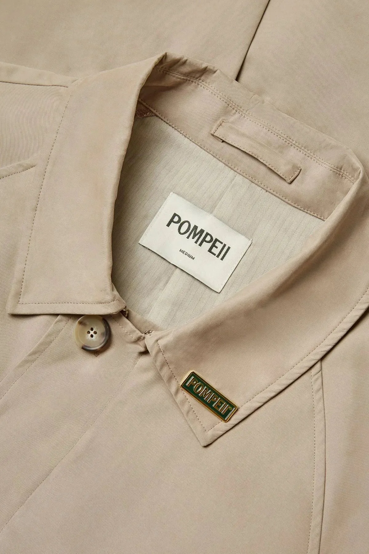 Abrigo POMPEII Sand Cotton Mac Coat