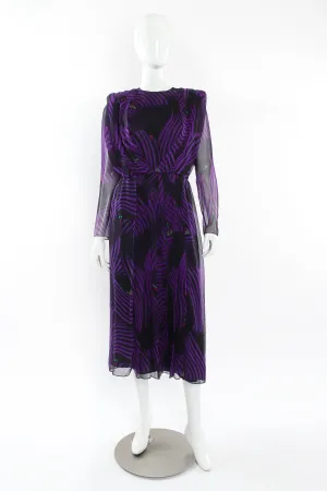 Abstract Stripe Geo Silk Dress
