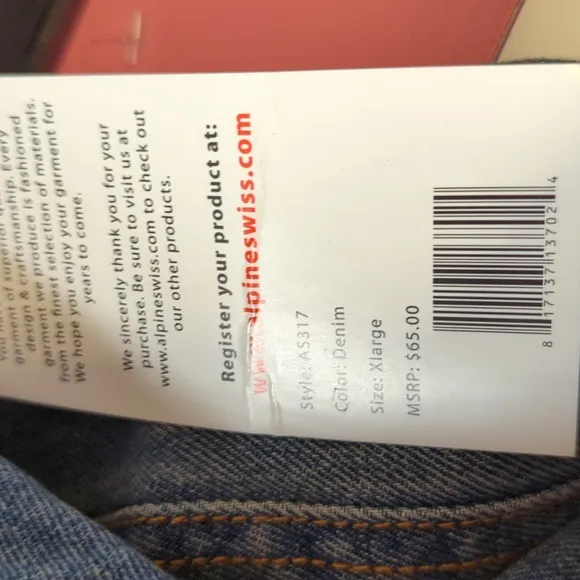Alpine Swiss Denim Jean Trucker Jacket