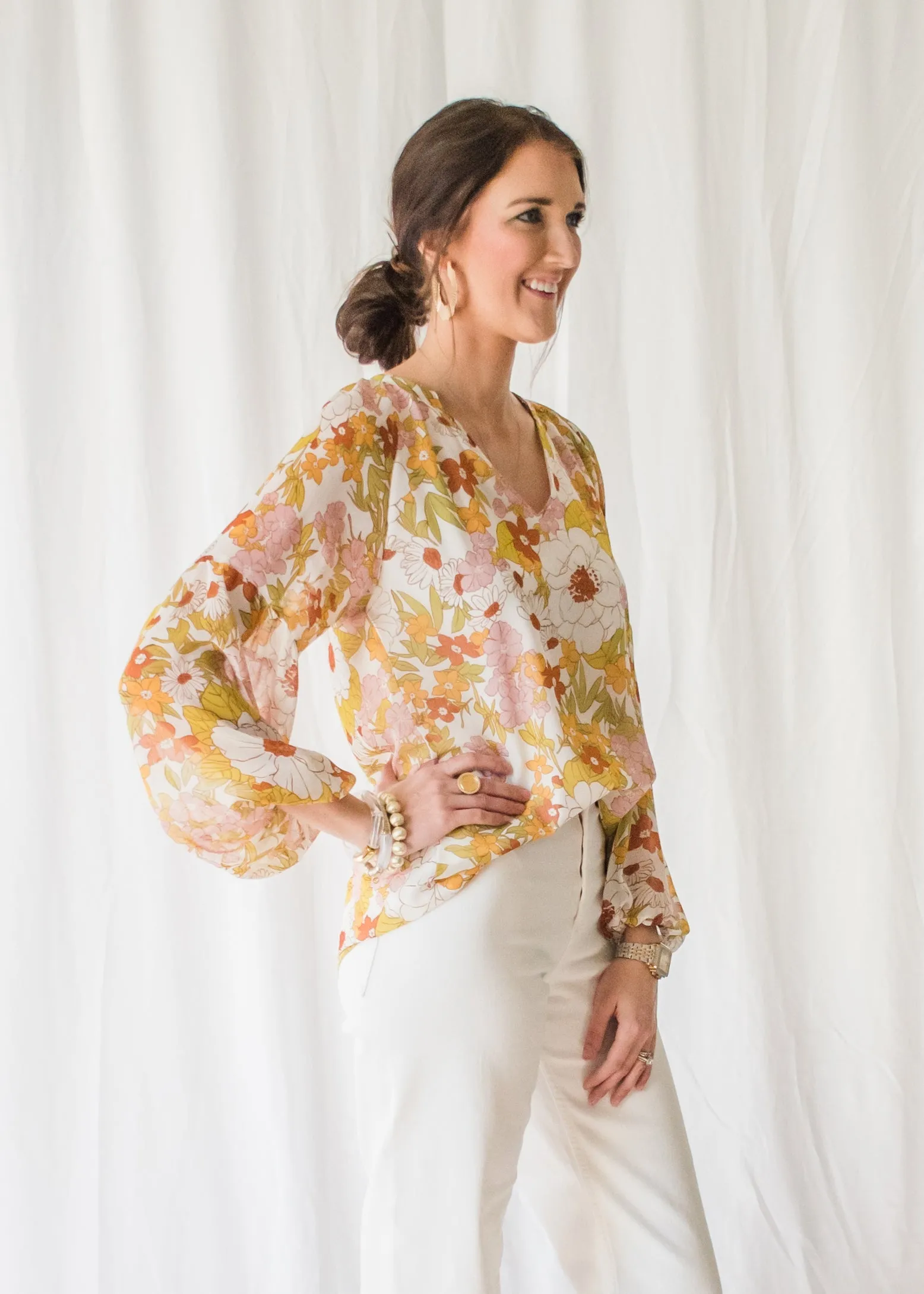 An Amaretto in Austin Floral Blouse