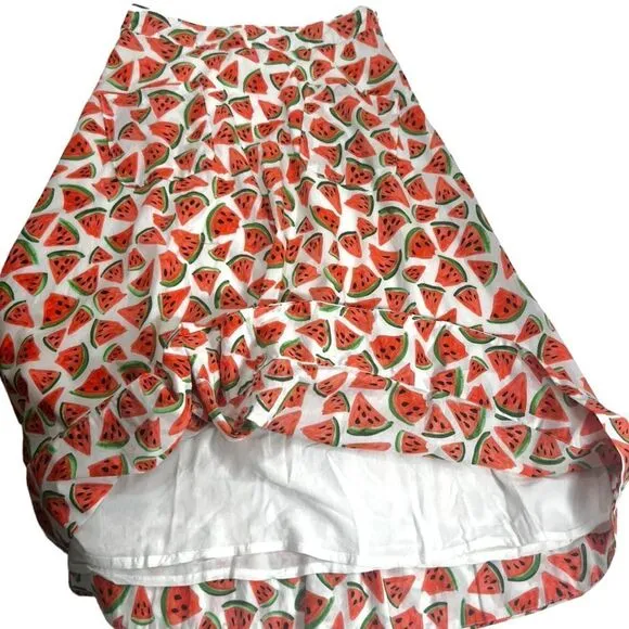 Anthropologie 45 of 52 Conversations colloquial full watermelon print skirt