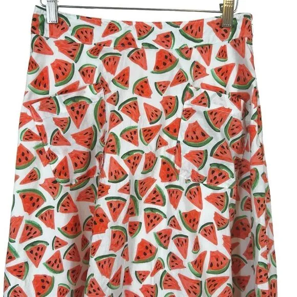 Anthropologie 45 of 52 Conversations colloquial full watermelon print skirt