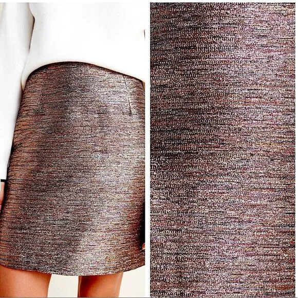 Anthropologie Annalee Shimmer Metallic Mini Skirt Size 4 NWT