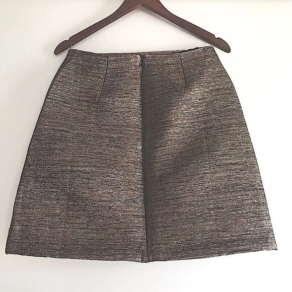 Anthropologie Annalee Shimmer Metallic Mini Skirt Size 4 NWT