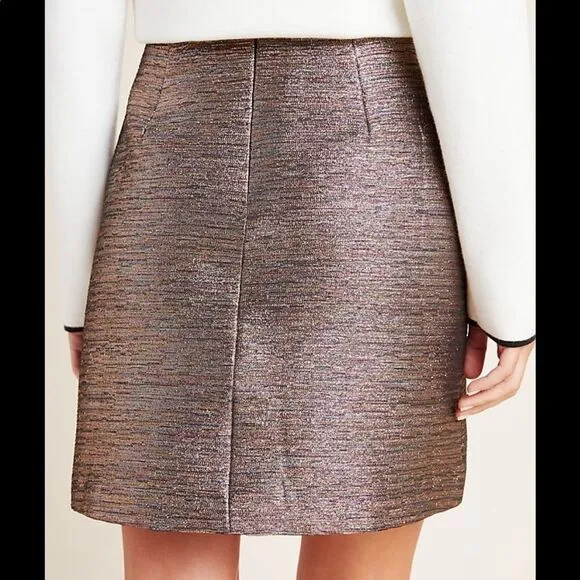 Anthropologie Annalee Shimmer Metallic Mini Skirt Size 4 NWT