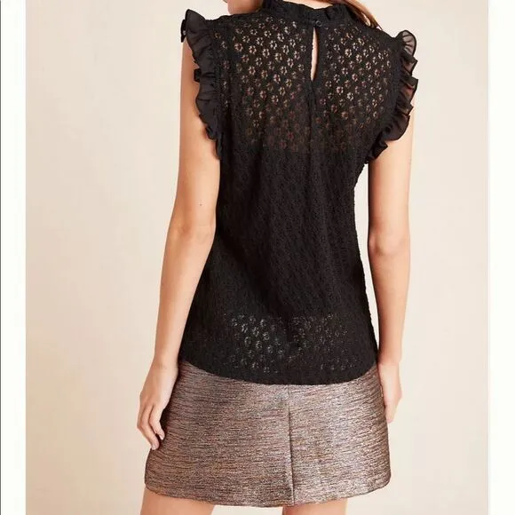 Anthropologie Annalee Shimmer Metallic Mini Skirt Size 4 NWT