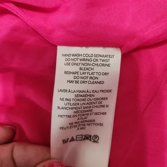 Anthropologie Maeve Pleated Shine Midi Skirt Fushia Hot Pink Barbiecore Girlypop