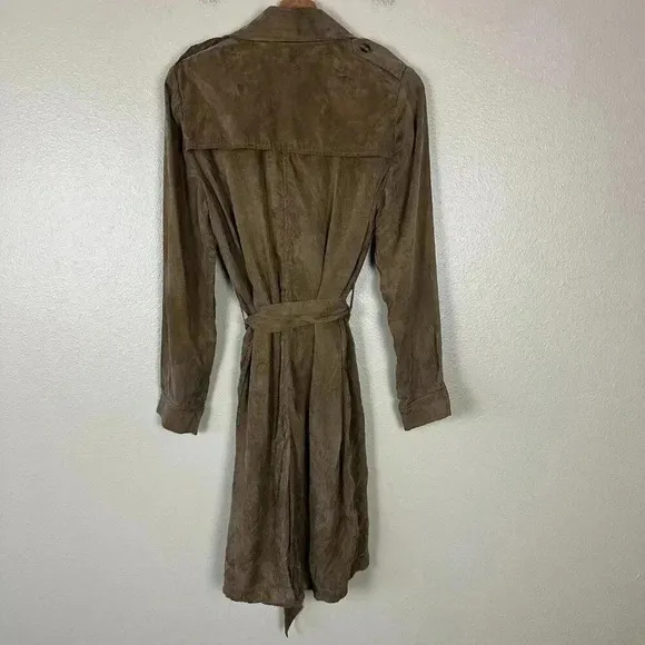 Anthropologie Moth Carrie Trench Coat Lightweight Brown Women's Size Medium