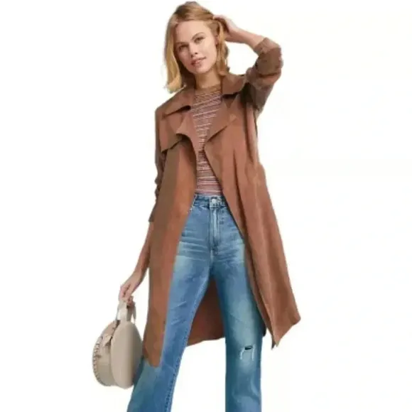 Anthropologie Moth Carrie Trench Coat Lightweight Brown Women's Size Medium