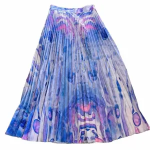 Anthropologie Purple Siddhartha Bansal Marble Dyed Pleated Skirt Size 6 NWT