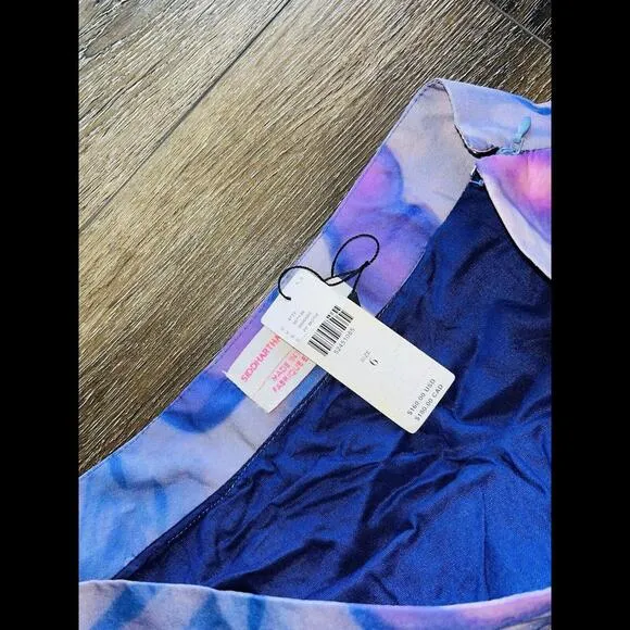 Anthropologie Purple Siddhartha Bansal Marble Dyed Pleated Skirt Size 6 NWT
