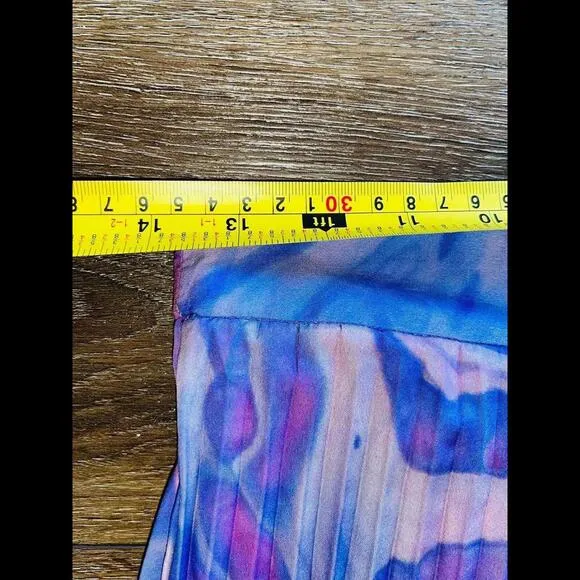 Anthropologie Purple Siddhartha Bansal Marble Dyed Pleated Skirt Size 6 NWT