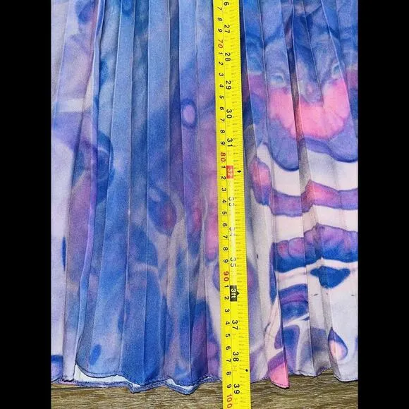 Anthropologie Purple Siddhartha Bansal Marble Dyed Pleated Skirt Size 6 NWT