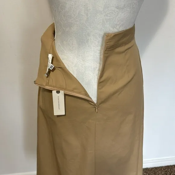 Anthropologie Women's XS Corey Lynn Calter Pleated Midi Skirt Sand Beige NWT
