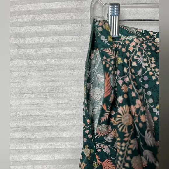 Antonio Melani Liberty Poplin A Line Midi Skirt Forest Green Floral Size 6