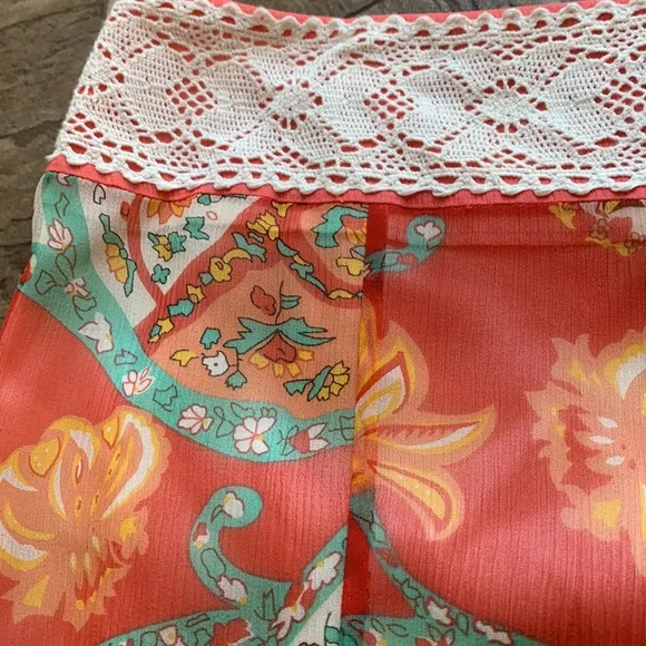 Antonio Melani Santa Fe Poppy Ibiza Silk Skirt Sz 10 NWT