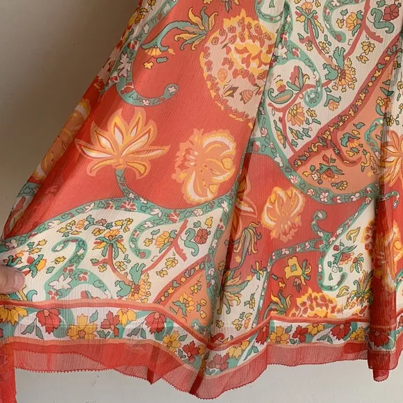 Antonio Melani Santa Fe Poppy Ibiza Silk Skirt Sz 10 NWT