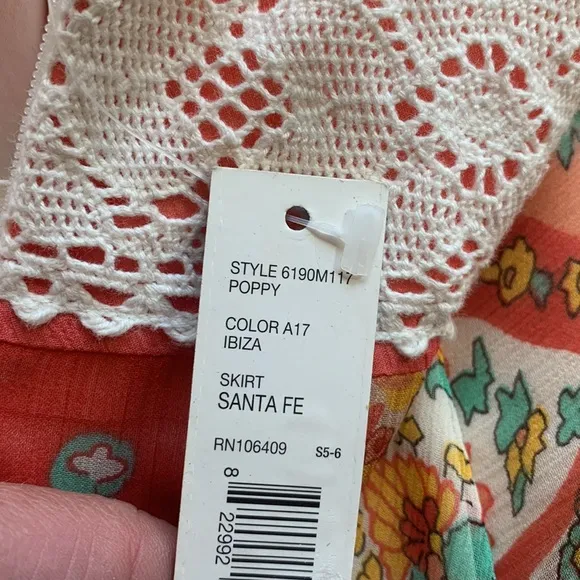 Antonio Melani Santa Fe Poppy Ibiza Silk Skirt Sz 10 NWT
