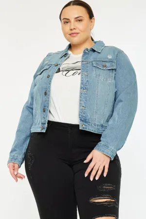 Aria Classic Trucker Denim Jacket (Plus Size)