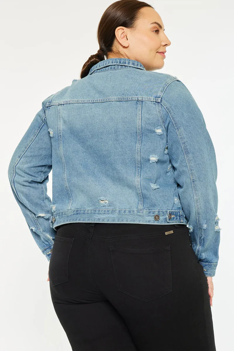 Aria Classic Trucker Denim Jacket (Plus Size)