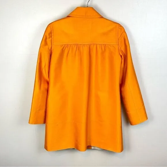 Banana Republic Orange Silk Trench Coat Jacket XS