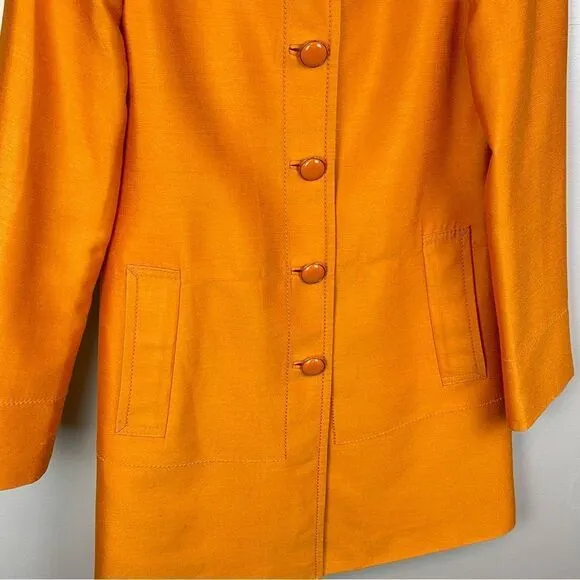 Banana Republic Orange Silk Trench Coat Jacket XS