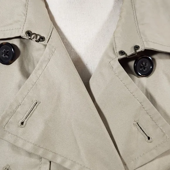 Banana Republic Trench Coat Classic Beige Women's  Small Petite Khaki Ja…