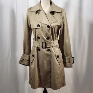 Banana Republic Trench Coat Classic Beige Women's  Small Petite Khaki Ja…