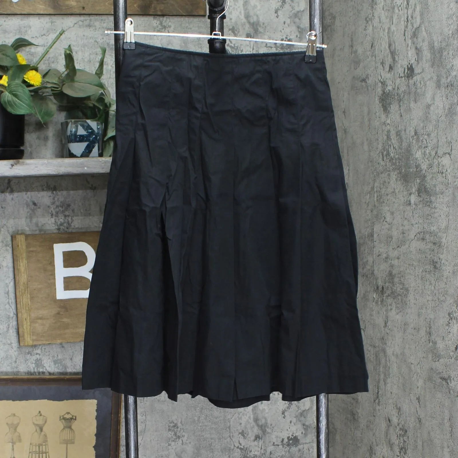 Banana Republic Womens Woven A-Line Midi Skirt 1671077fd2138a Black 2