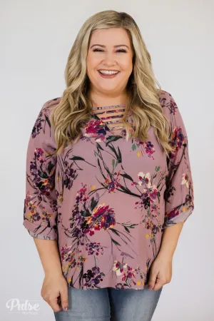 Beyond Compare Floral Blouse - Mauve