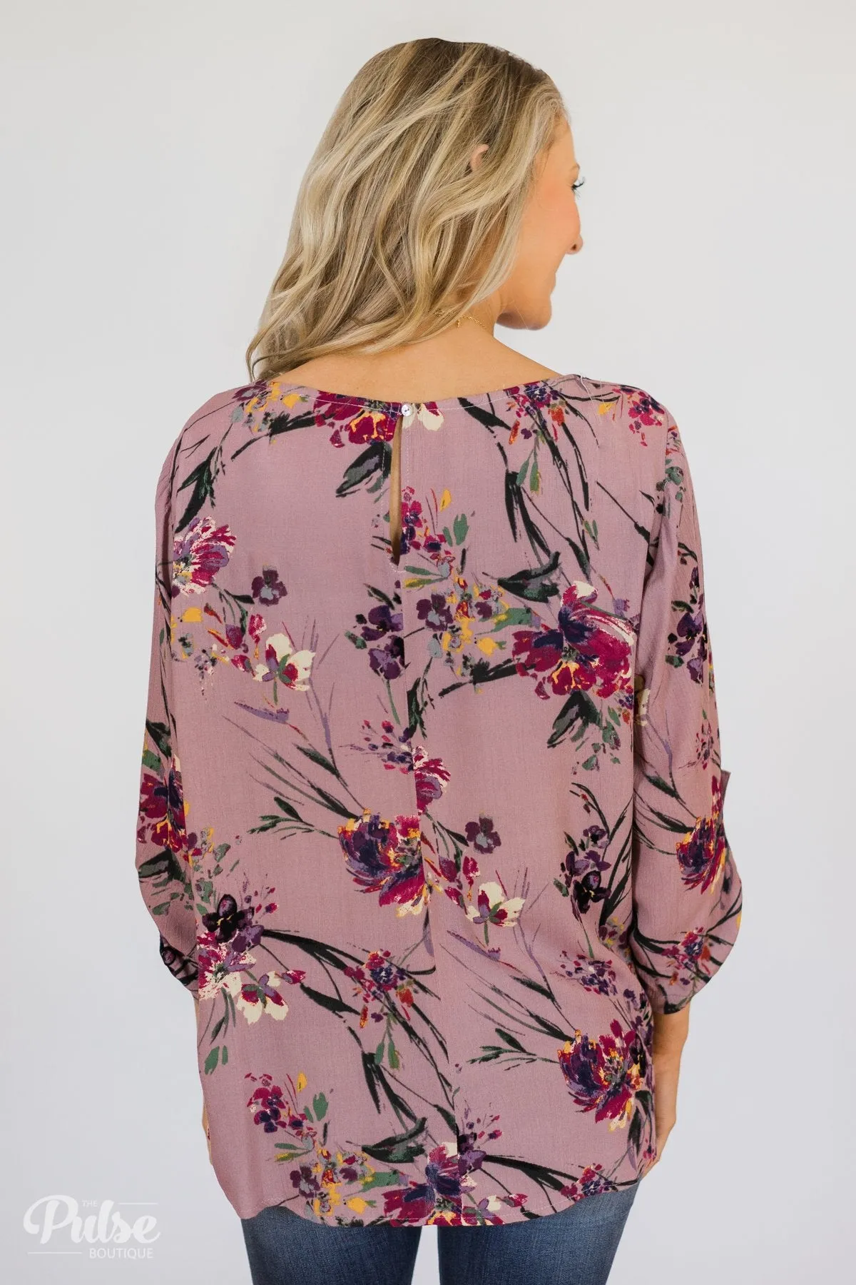 Beyond Compare Floral Blouse - Mauve