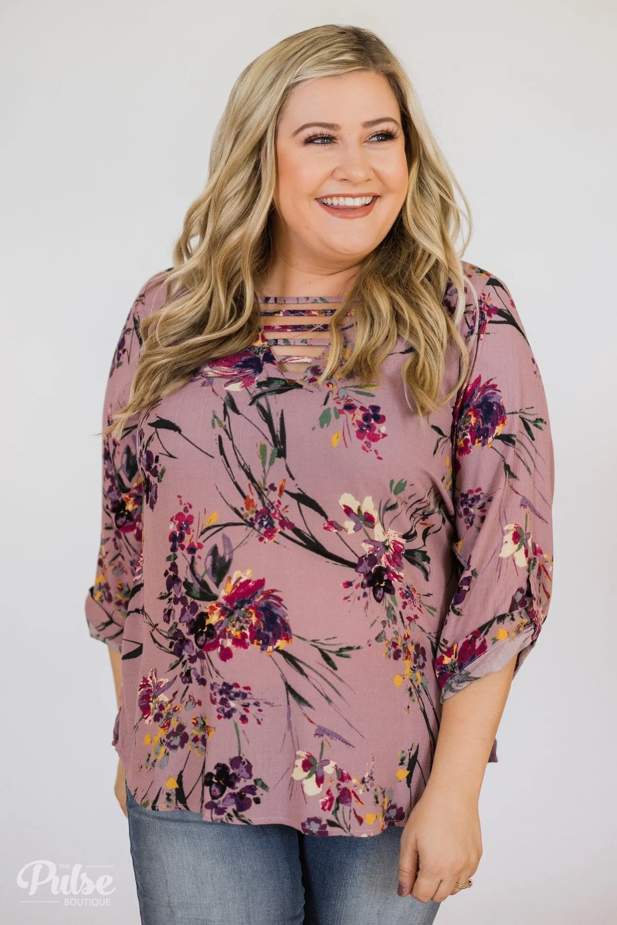 Beyond Compare Floral Blouse - Mauve