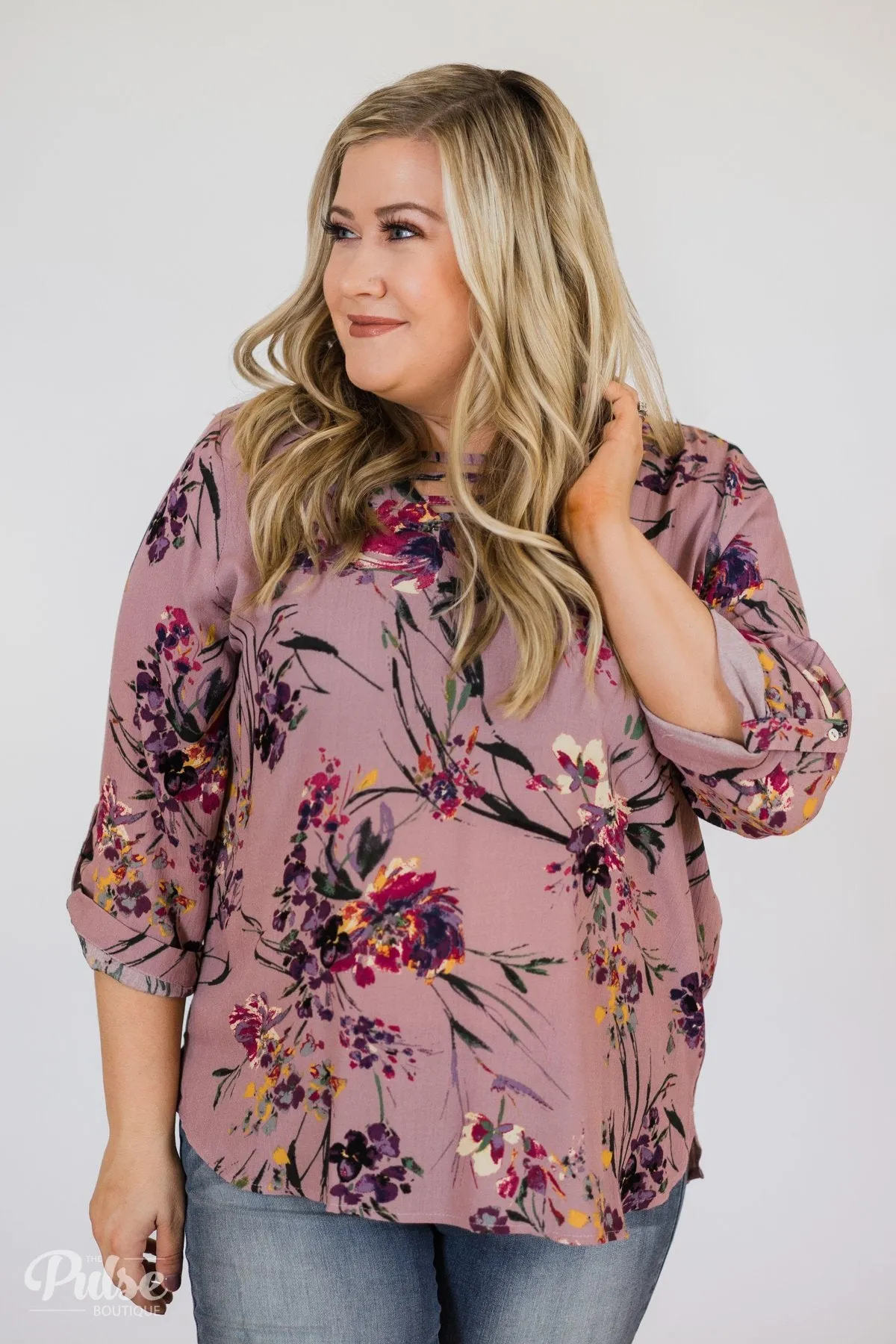 Beyond Compare Floral Blouse - Mauve