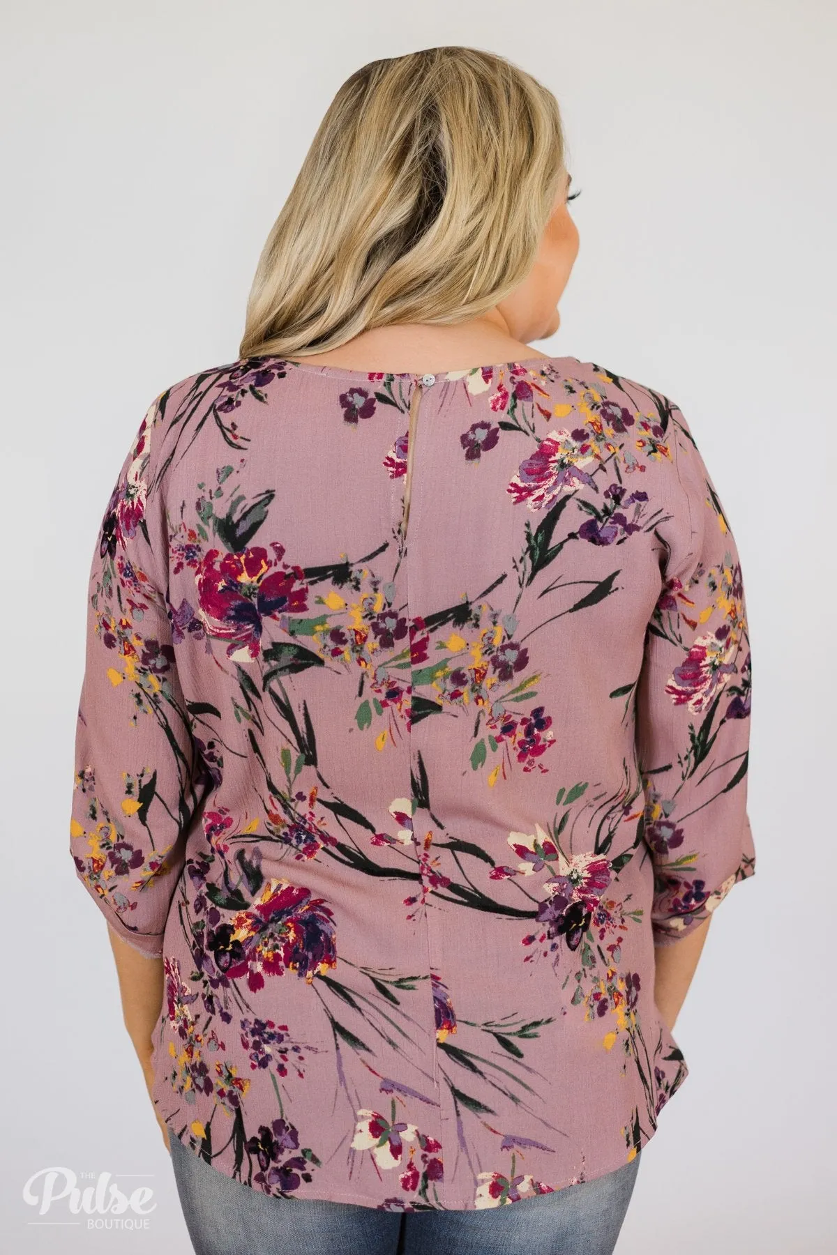 Beyond Compare Floral Blouse - Mauve